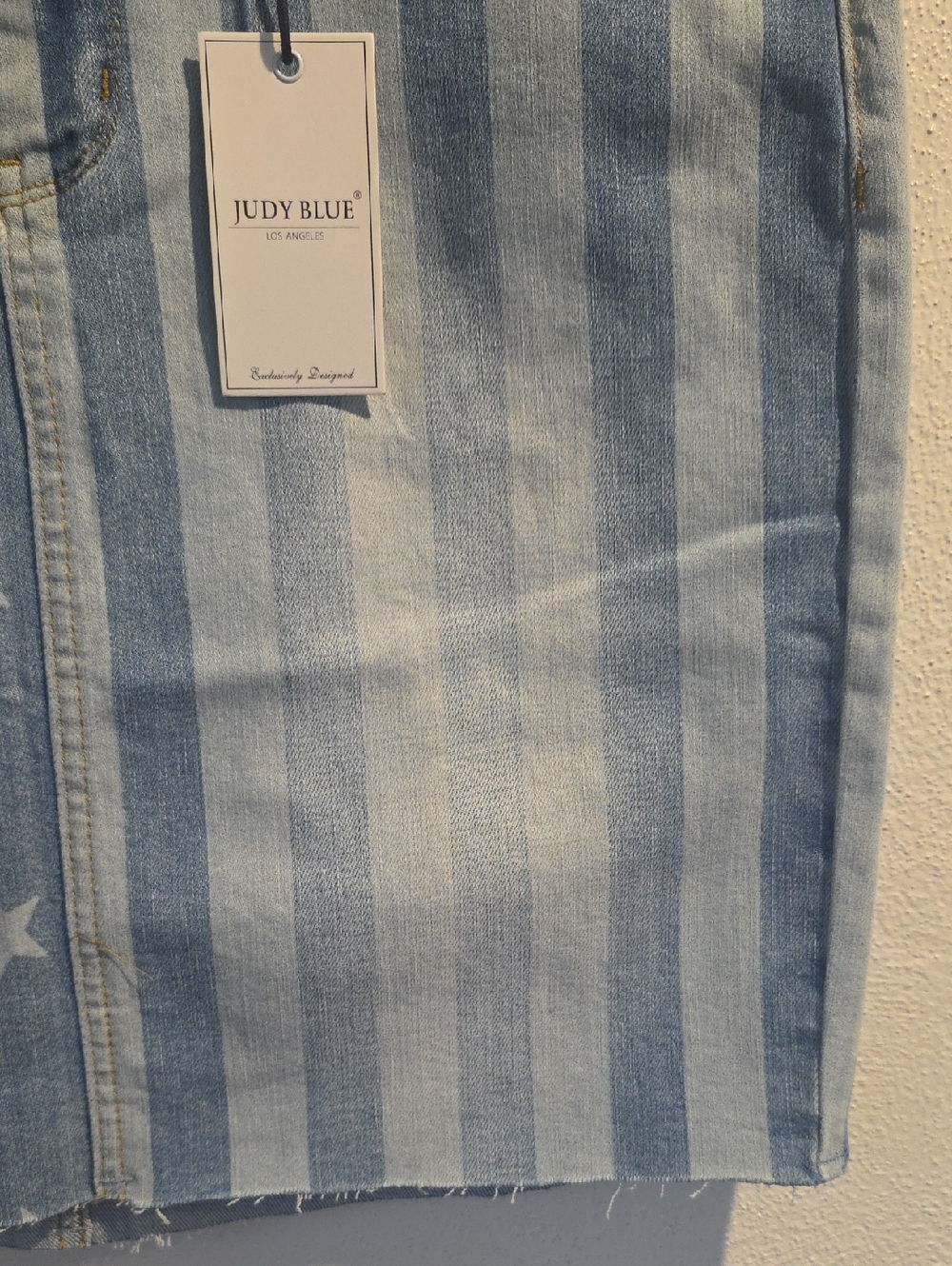 Judy Blue High Rise Medium Wash Stars and Stripes Denim Skirt - Picture 5 of 10